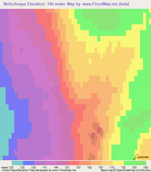 Molochnaya,Russia Elevation Map