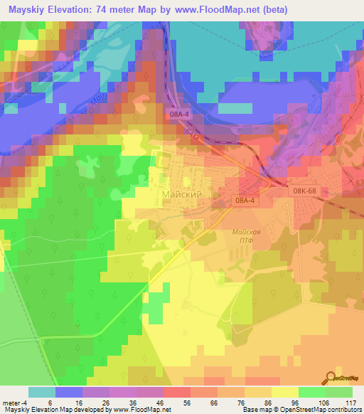 Mayskiy,Russia Elevation Map