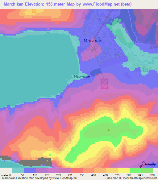 Marchikan,Russia Elevation Map