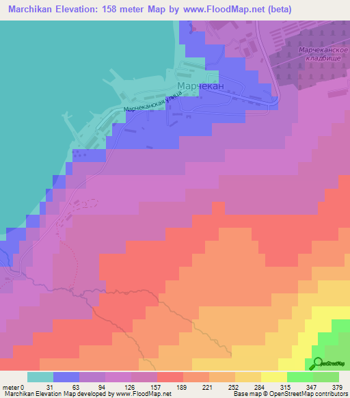 Marchikan,Russia Elevation Map