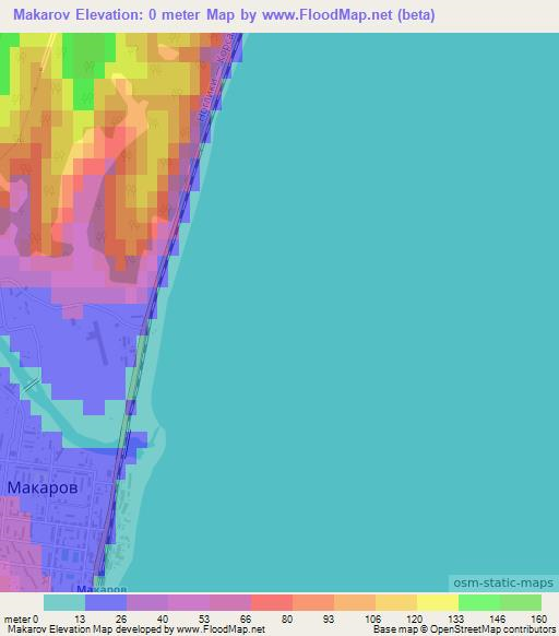 Makarov,Russia Elevation Map