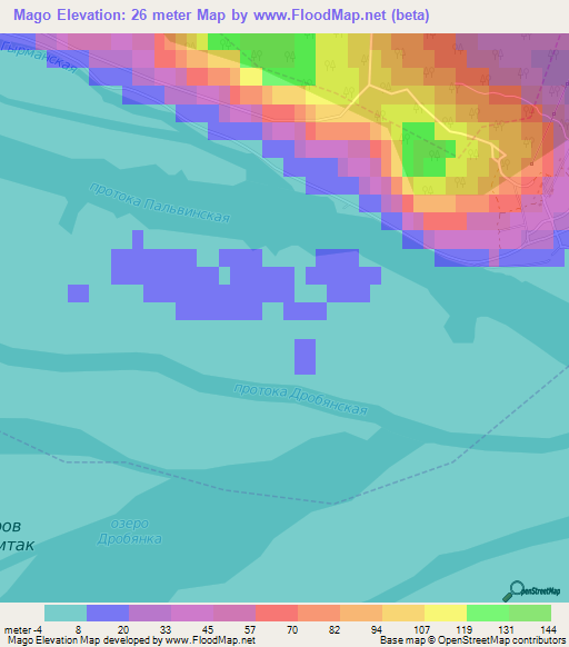 Mago,Russia Elevation Map