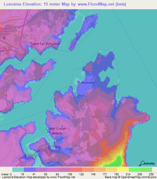 Lososina,Russia Elevation Map