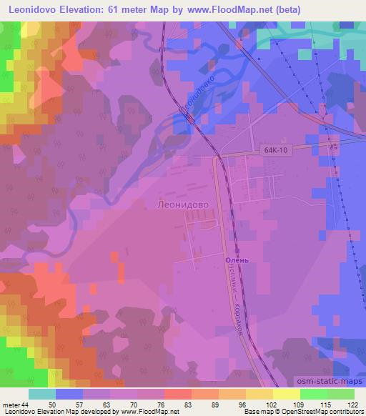 Leonidovo,Russia Elevation Map