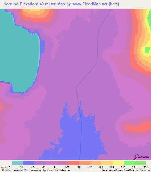 Kornino,Russia Elevation Map