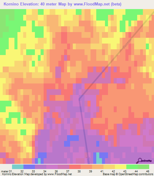 Kornino,Russia Elevation Map