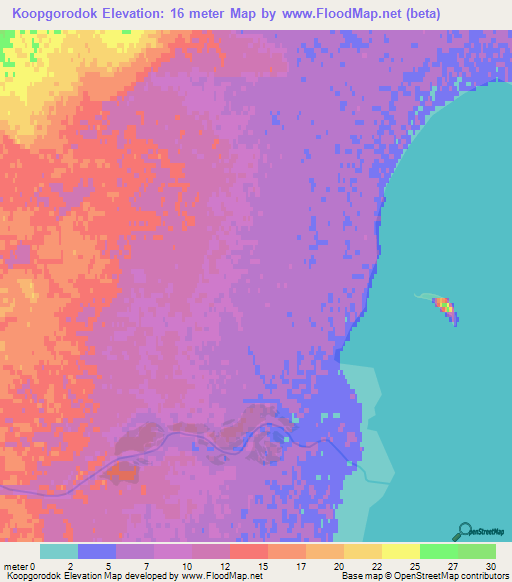 Koopgorodok,Russia Elevation Map