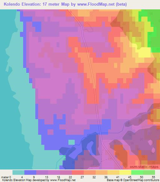 Kolendo,Russia Elevation Map