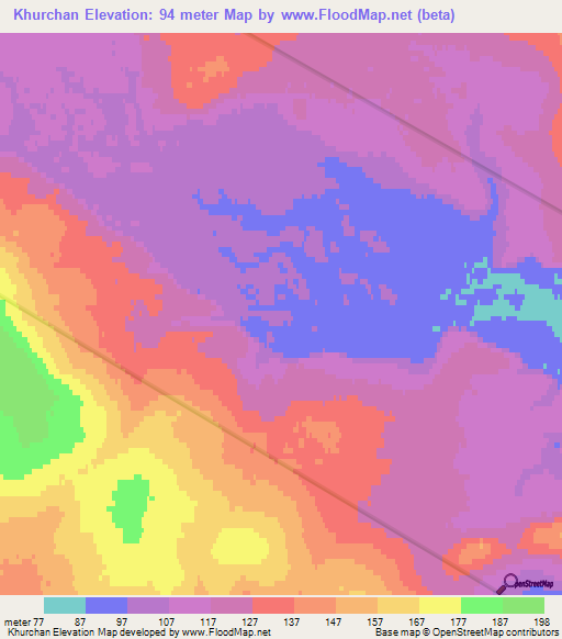 Khurchan,Russia Elevation Map