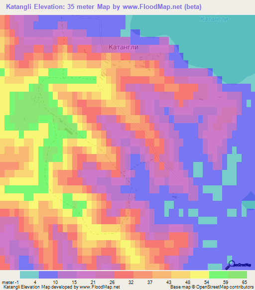 Katangli,Russia Elevation Map