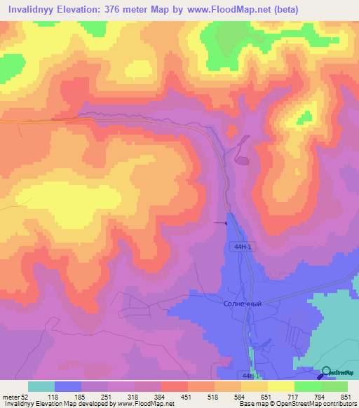 Invalidnyy,Russia Elevation Map