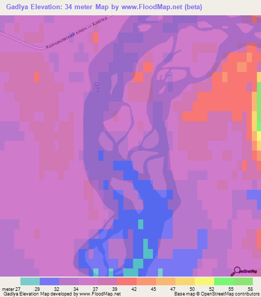 Gadlya,Russia Elevation Map