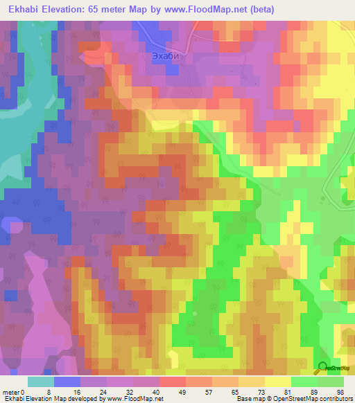 Ekhabi,Russia Elevation Map