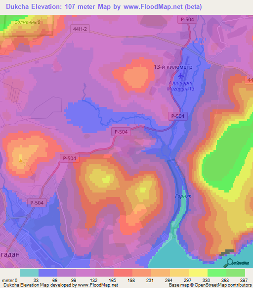 Dukcha,Russia Elevation Map