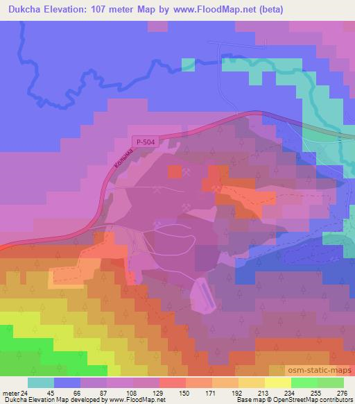 Dukcha,Russia Elevation Map