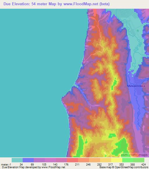 Due,Russia Elevation Map