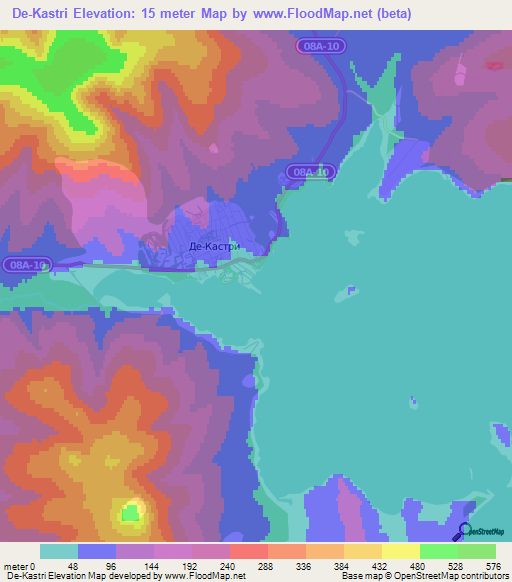 De-Kastri,Russia Elevation Map