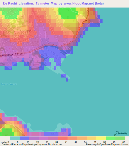 De-Kastri,Russia Elevation Map