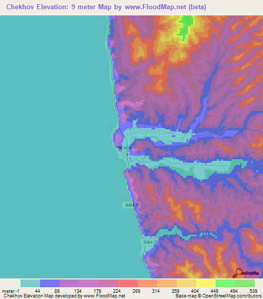 Chekhov,Russia Elevation Map