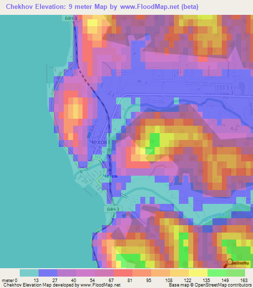 Chekhov,Russia Elevation Map