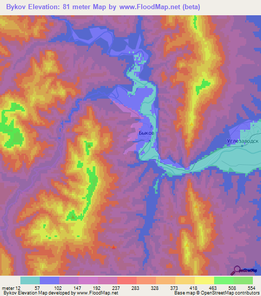 Bykov,Russia Elevation Map