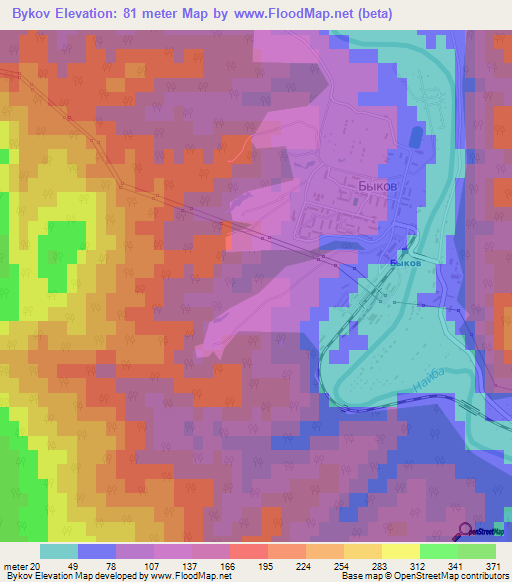 Bykov,Russia Elevation Map