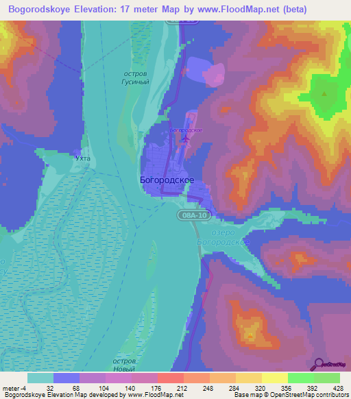 Bogorodskoye,Russia Elevation Map