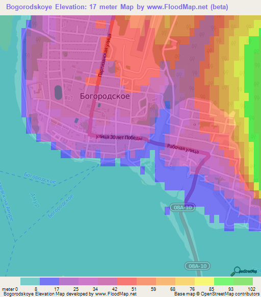 Bogorodskoye,Russia Elevation Map