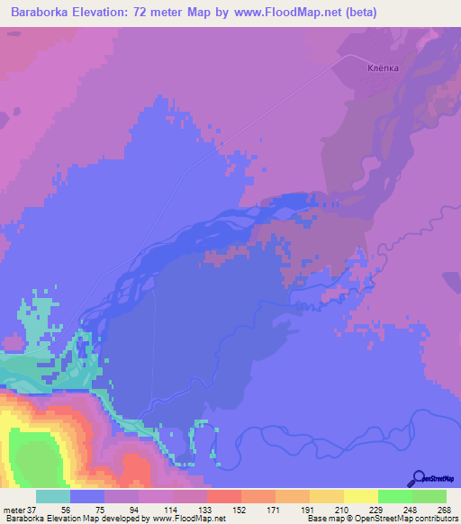 Baraborka,Russia Elevation Map