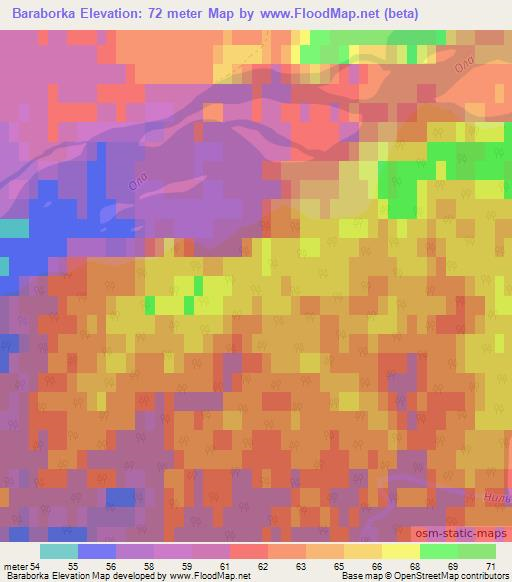 Baraborka,Russia Elevation Map