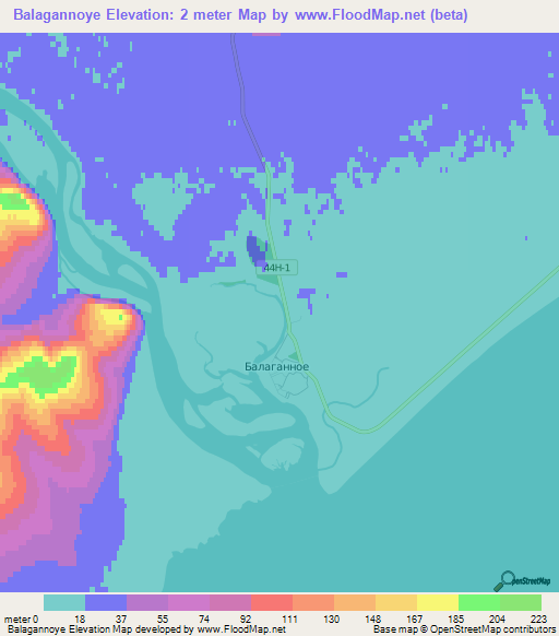 Balagannoye,Russia Elevation Map