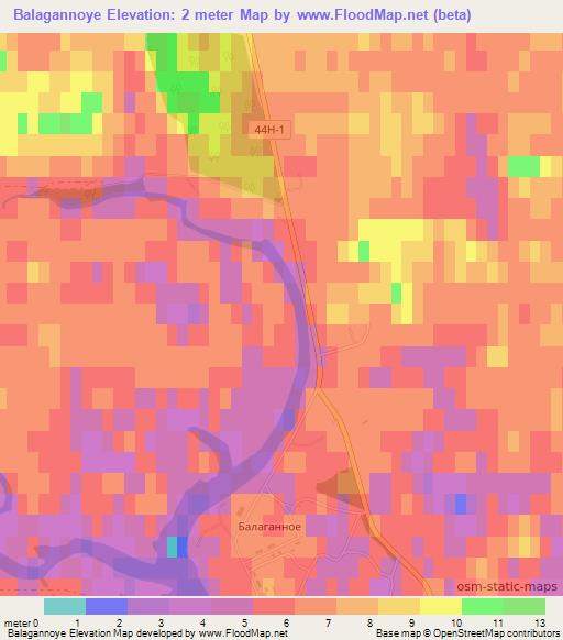 Balagannoye,Russia Elevation Map