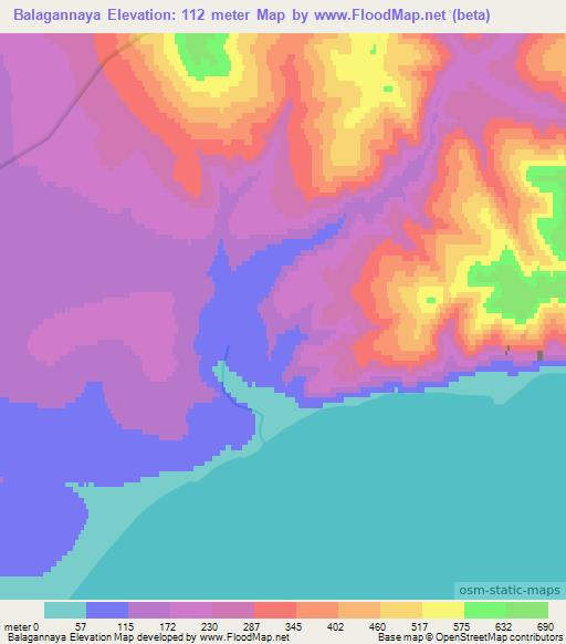 Balagannaya,Russia Elevation Map