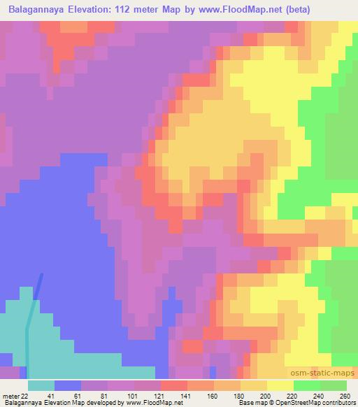 Balagannaya,Russia Elevation Map