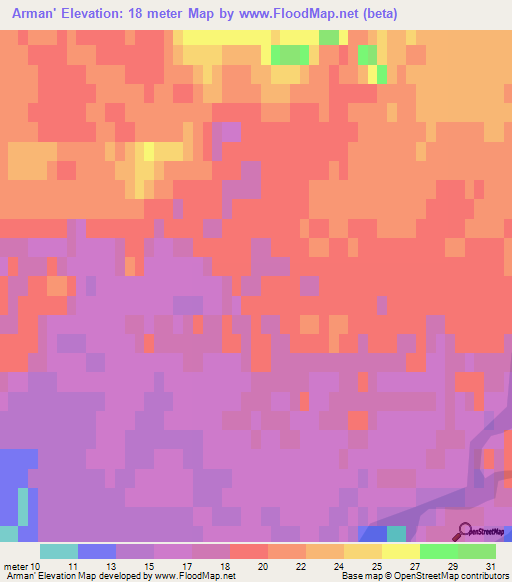 Arman',Russia Elevation Map