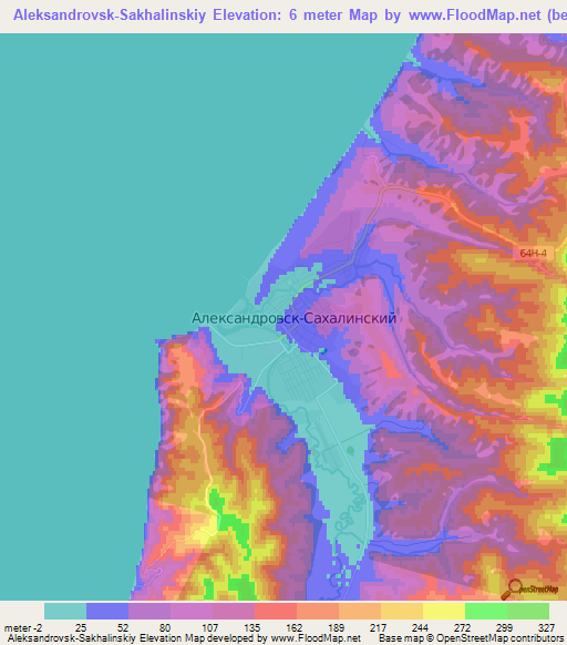 Aleksandrovsk-Sakhalinskiy,Russia Elevation Map