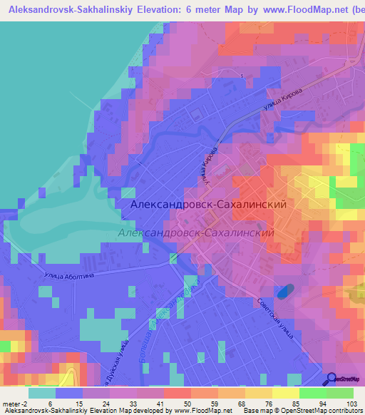 Aleksandrovsk-Sakhalinskiy,Russia Elevation Map