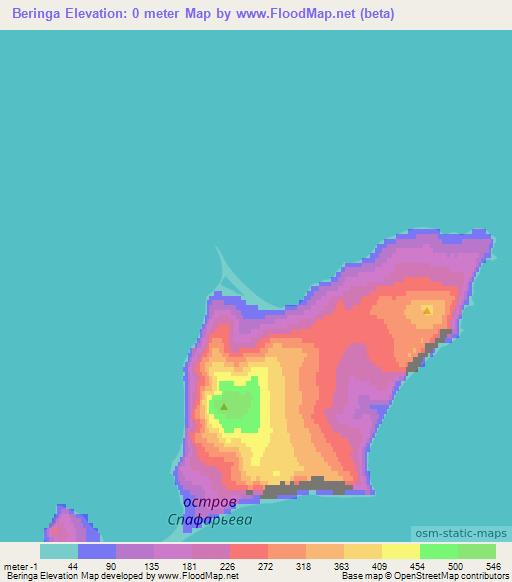 Beringa,Russia Elevation Map