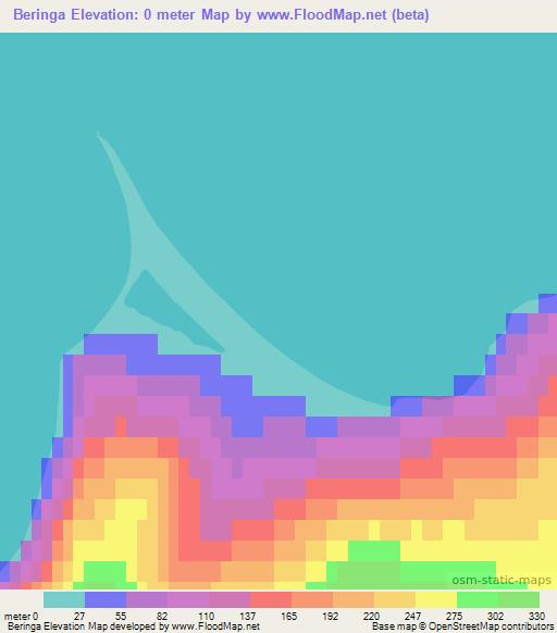 Beringa,Russia Elevation Map