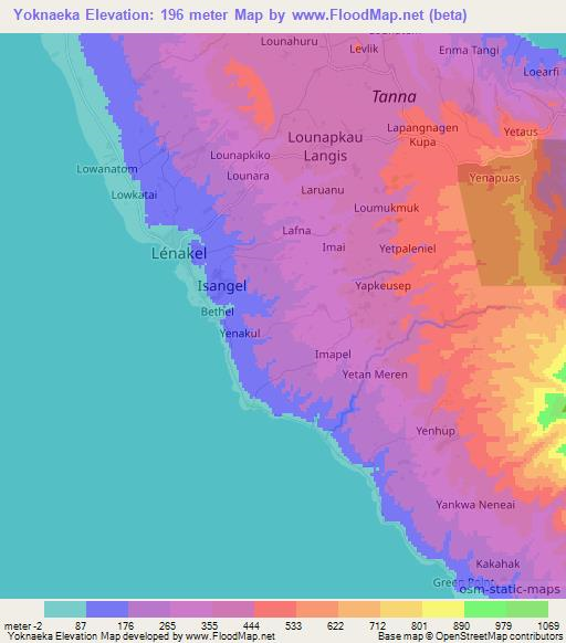 Yoknaeka,Vanuatu Elevation Map