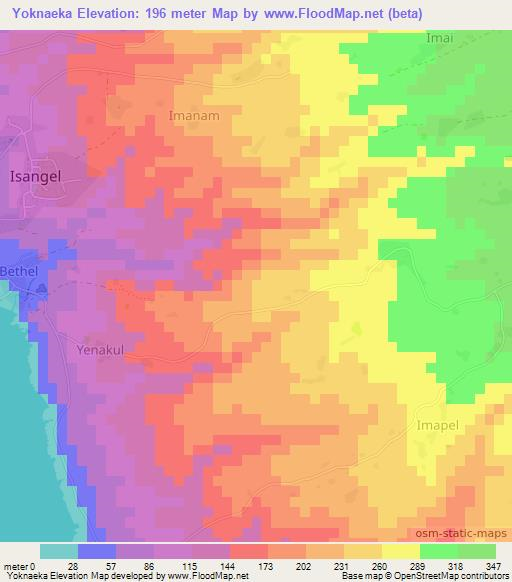 Yoknaeka,Vanuatu Elevation Map