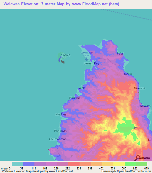 Welawea,Vanuatu Elevation Map