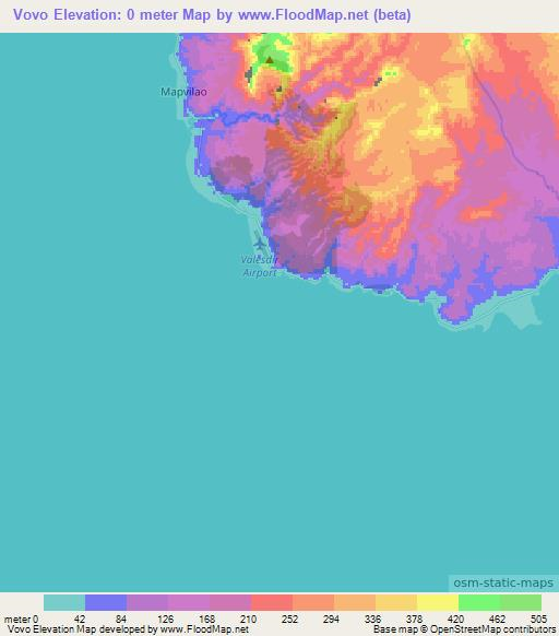 Vovo,Vanuatu Elevation Map