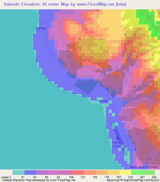 Valesdir,Vanuatu Elevation Map