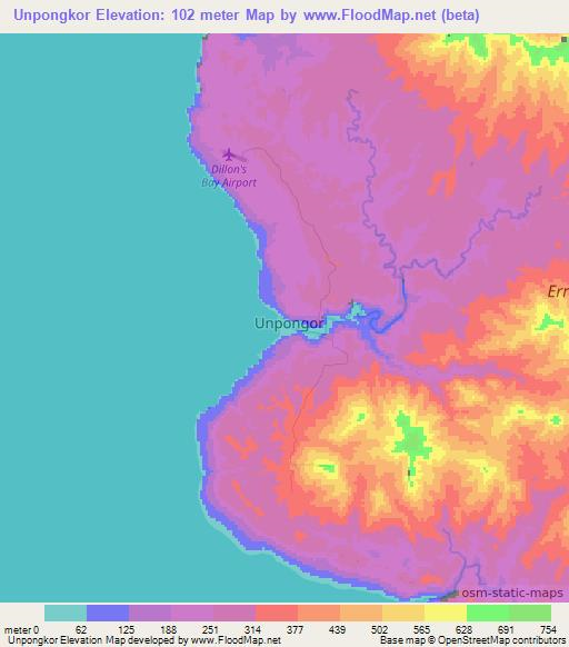 Unpongkor,Vanuatu Elevation Map