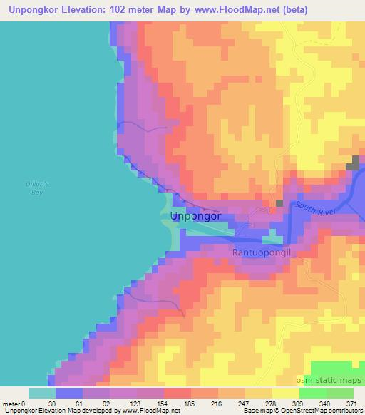 Unpongkor,Vanuatu Elevation Map