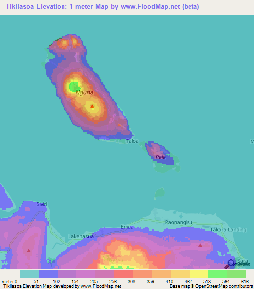 Tikilasoa,Vanuatu Elevation Map