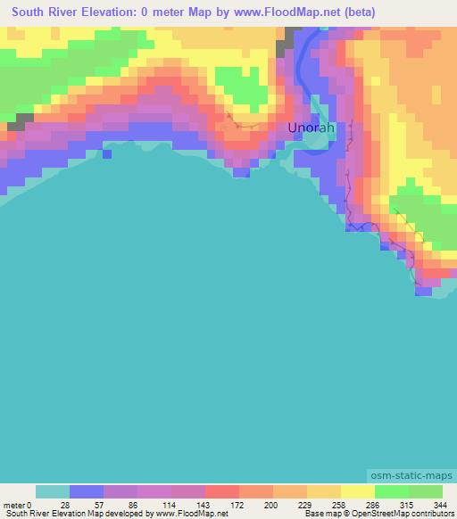 South River,Vanuatu Elevation Map