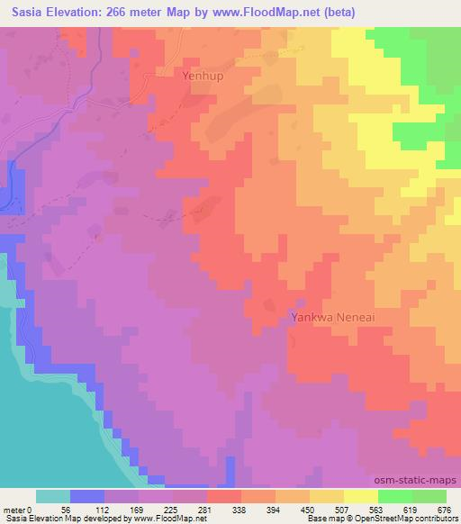 Sasia,Vanuatu Elevation Map