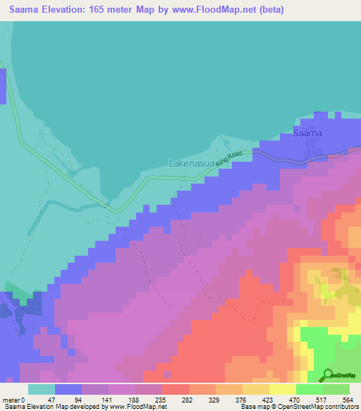 Saama,Vanuatu Elevation Map